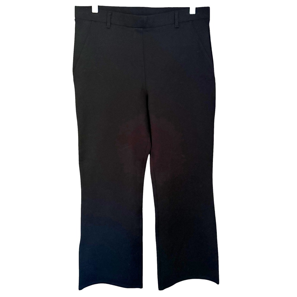 Quince NWT Ponte Bootcut Pants Size L 28 XP Black Stretch Work Travel Minimalist